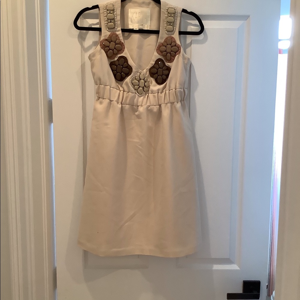 KARTA / Antro Beige Jeweled Cocktail Dress